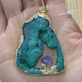 Amethyst Necklace Pendant Irregular Charm DIY Jewelry Making Gift 1pcs