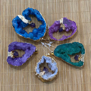 Amethyst Necklace Pendant Irregular Charm DIY Jewelry Making Gift 1pcs