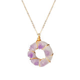 Amethyst Stone Pendant Tooth Crystal Family Resin Rubber Bottom Jewelry