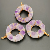 Amethyst Stone Pendant Tooth Crystal Family Resin Rubber Bottom Jewelry