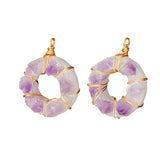 Amethyst Stone Pendant Tooth Crystal Family Resin Rubber Bottom Jewelry