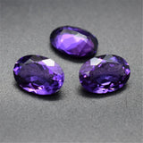 Amethyst Oval Faceted Gemstone Egg Shape Cultured Amethyst Gem