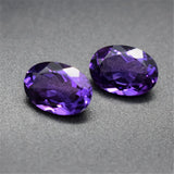 Amethyst Oval Faceted Gemstone Egg Shape Cultured Amethyst Gem