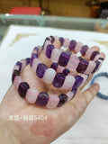 Amethyst & Rose Quartz Beads Bracelet Gemstone Bangle Gift