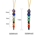Amethyst Tiger Eye Pendulum Necklace Handknit Rope Wrap Pendant