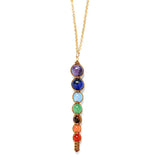 Amethyst Tiger Eye Pendulum Necklace Handknit Rope Wrap Pendant