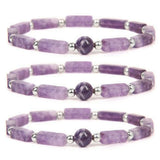 Amethyst Wristband Bangle Stress Relief Crystal Yoga Jewelry for Women