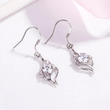 Amethyst&Aquamarine Dangle Earrings Sterling Silver Crystal Jewelry