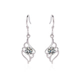 Amethyst&Aquamarine Dangle Earrings Sterling Silver Crystal Jewelry