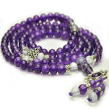 Amethyst 6mm Bead Energy Prayer Bracelet Buddhist Necklace Reiki Crystal Jewelry
