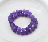 Amethyst Round Purple 10mm Bracelet 7.5" Beads Nature for Woman