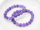 Amethyst Round Purple 10mm Bracelet 7.5" Beads Nature for Woman
