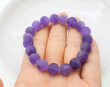 Amethyst Round Purple 10mm Bracelet 7.5" Beads Nature for Woman