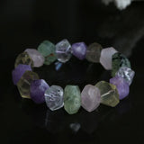 Amethyst/Citrine/Prehnite/White Crystal/Lemon Quartz Baroque Faceted Bracelet
