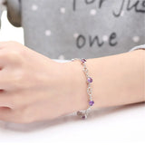 Amethyst Gemstone Heart Chain Bracelet