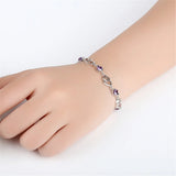 Amethyst Gemstone Heart Chain Bracelet