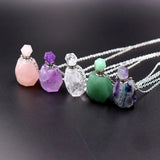 Amethyst 0.2ML Perfume Bottle Natural Stone Essential Oil Pendant