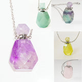 Amethyst 0.2ML Perfume Bottle Natural Stone Essential Oil Pendant