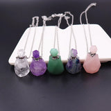 Amethyst 0.2ML Perfume Bottle Natural Stone Essential Oil Pendant