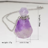 Amethyst 0.2ML Perfume Bottle Natural Stone Essential Oil Pendant