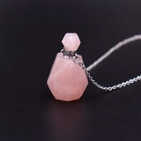 Amethyst 0.2ML Perfume Bottle Natural Stone Essential Oil Pendant