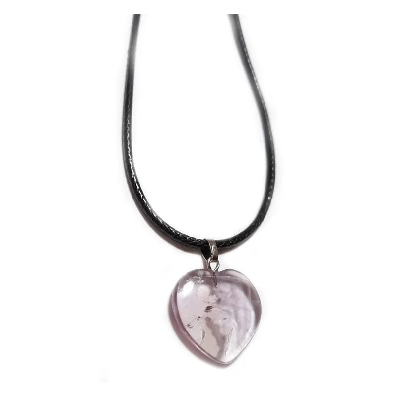 Amethyst Heart Pendant 2cm Necklace with Drawstring