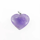 Amethyst Heart Pendant Necklace Brazil Extra Gem Stone Amethyst Peace