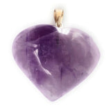 Amethyst Heart Pendant Necklace Brazil Extra Gem Stone Amethyst Peace