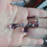 Amethyst Pendant Drop-Shaped Women's Silver Jewelry
