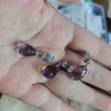 Amethyst Pendant Drop-Shaped Women's Silver Jewelry
