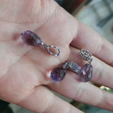 Amethyst Pendant Drop-Shaped Women's Silver Jewelry