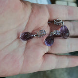 Amethyst Pendant Drop-Shaped Women's Silver Jewelry