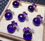 Amethyst Purse Pendant Violet Crystal Round Circle 20*16*12MM