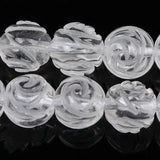Carved Flower Round Loose Beads for DIY Jewelry Making