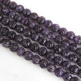 Carved Flower Round Loose Beads for DIY Jewelry Making