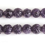 Carved Flower Round Loose Beads for DIY Jewelry Making