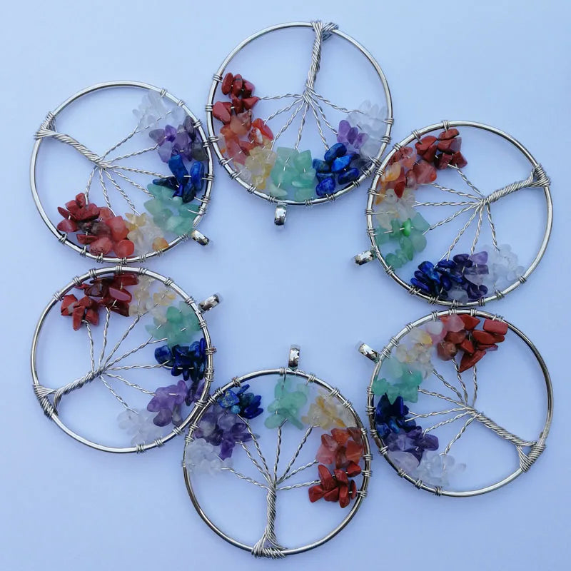 Amethysts Tree of Life Necklace Pendant Chakra Reiki Healing Stone