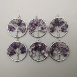 Amethysts Tree of Life Necklace Pendant Chakra Reiki Healing Stone