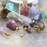 Gemstone Perfume Bottle Pendant Necklace