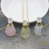 Gemstone Perfume Bottle Pendant Necklace