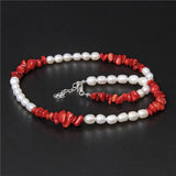 Amethysts Gravel Chip Stone Pearls Necklaces Oval Natural Pearl Beaded Chockers