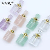 Amethyst Fluorite Crystal Quartz Perfume Bottle Necklace Pendant