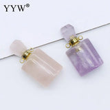 Amethyst Fluorite Crystal Quartz Perfume Bottle Necklace Pendant