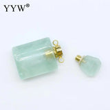 Amethyst Fluorite Crystal Quartz Perfume Bottle Necklace Pendant