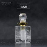 Amethyst Fluorite Crystal Quartz Perfume Bottle Necklace Pendant
