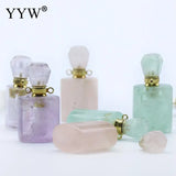 Amethyst Fluorite Crystal Quartz Perfume Bottle Necklace Pendant