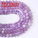 Amethysts Quartz Stone Beads Lavender Quartz Round Loose Spacers Beads 15"