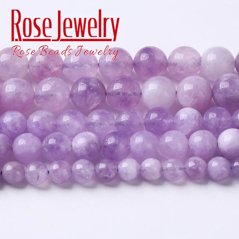 Amethysts Quartz Stone Beads Lavender Quartz Round Loose Spacers Beads 15"