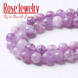 Amethysts Quartz Stone Beads Lavender Quartz Round Loose Spacers Beads 15"