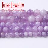 Amethysts Quartz Stone Beads Lavender Quartz Round Loose Spacers Beads 15"